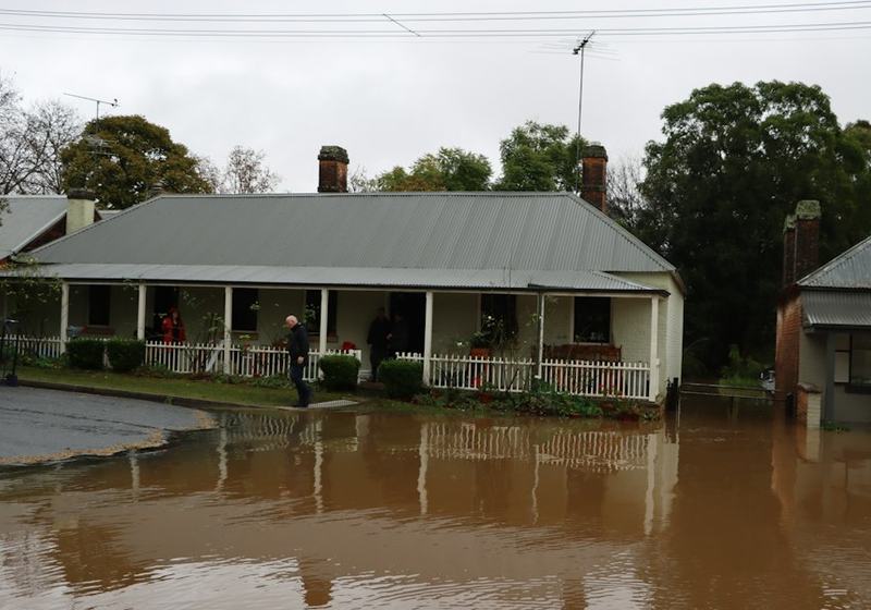 House surrounded by floodwater